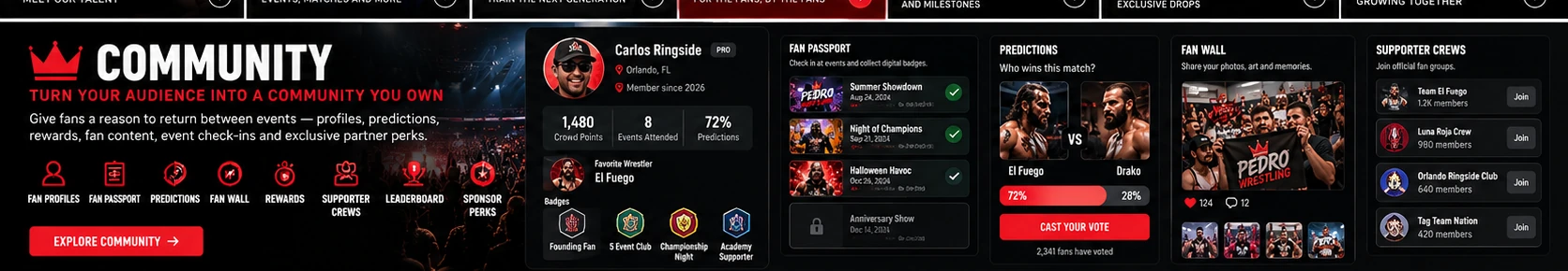Fan community mockup